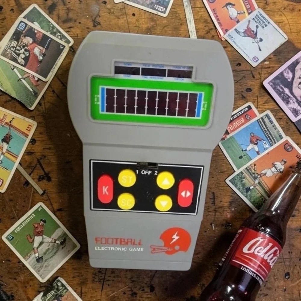 Vintage Handheld Electronic Football Game Model 003201 Box Manual PARTS AS IS